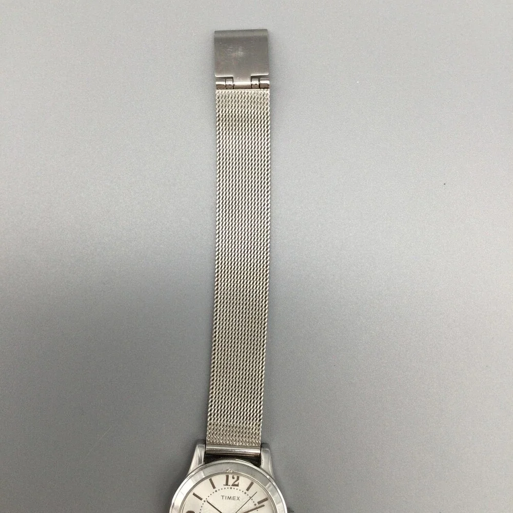 Timex Womens Watch 25mm Silver Tone Mesh Band Stainless Steel New Battery